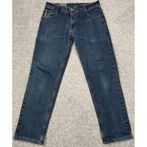 Armani Jeans Mens Jeans 33x28 Dark Wash Blue Straight Leg Designer Denim